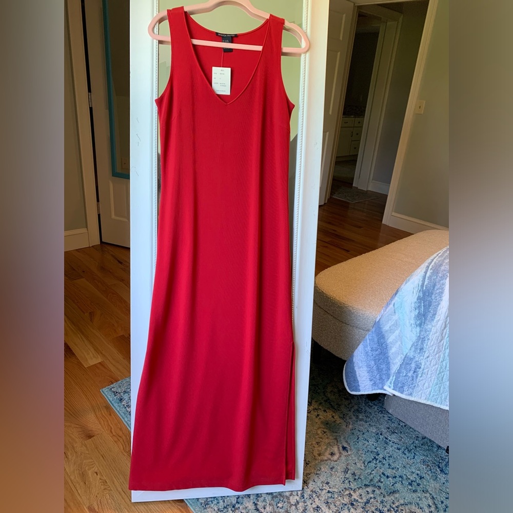Boston Proper, Sexy, new with tags, midi length beautiful red dress.